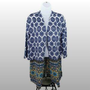 Jessica London Multicolor Medallion Print Kimono Style Jacket Womens 14W NWOT